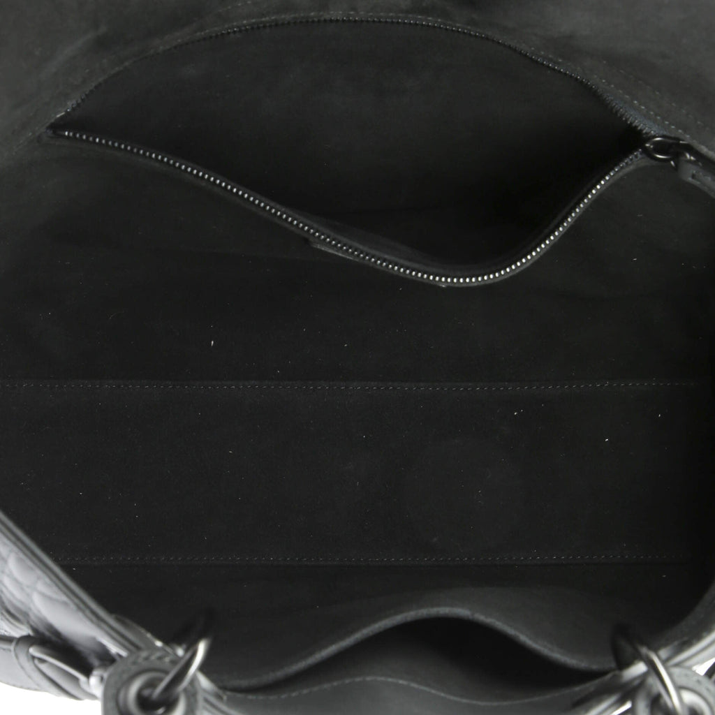Ultra Matte Lady Dior Bag Cannage Quilt Calfskin Large