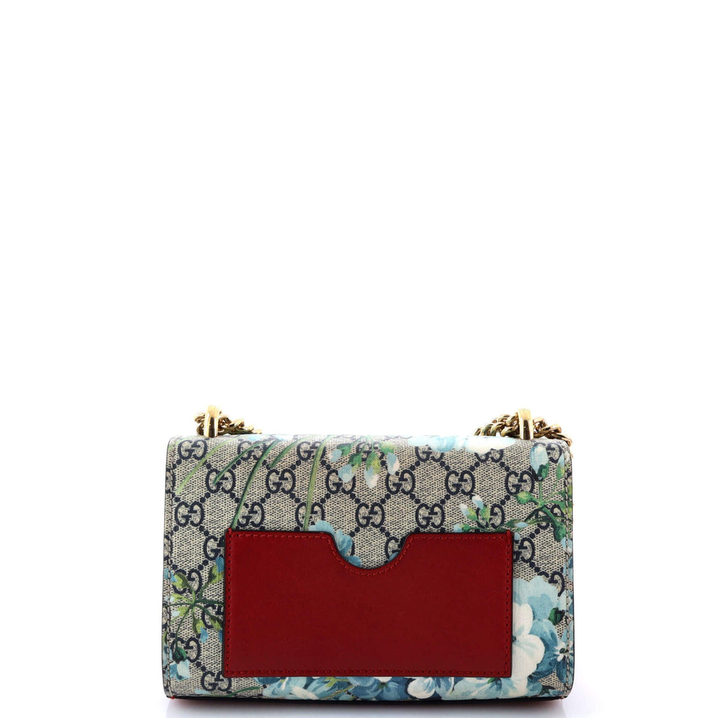Padlock Shoulder Bag Blooms Print GG Coated Canvas Small