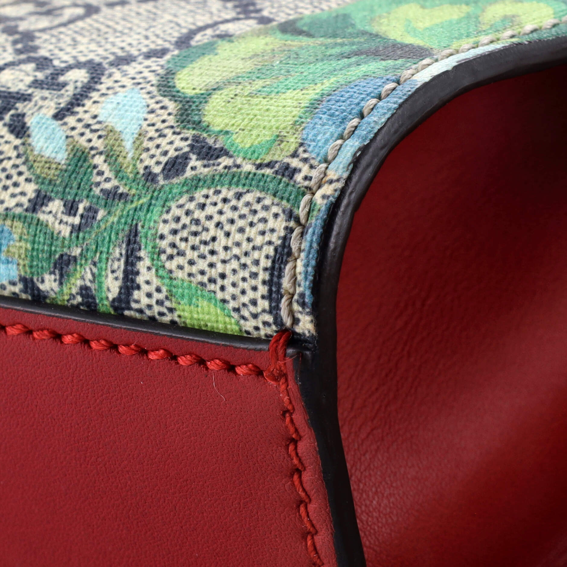 Padlock Shoulder Bag Blooms Print GG Coated Canvas Small