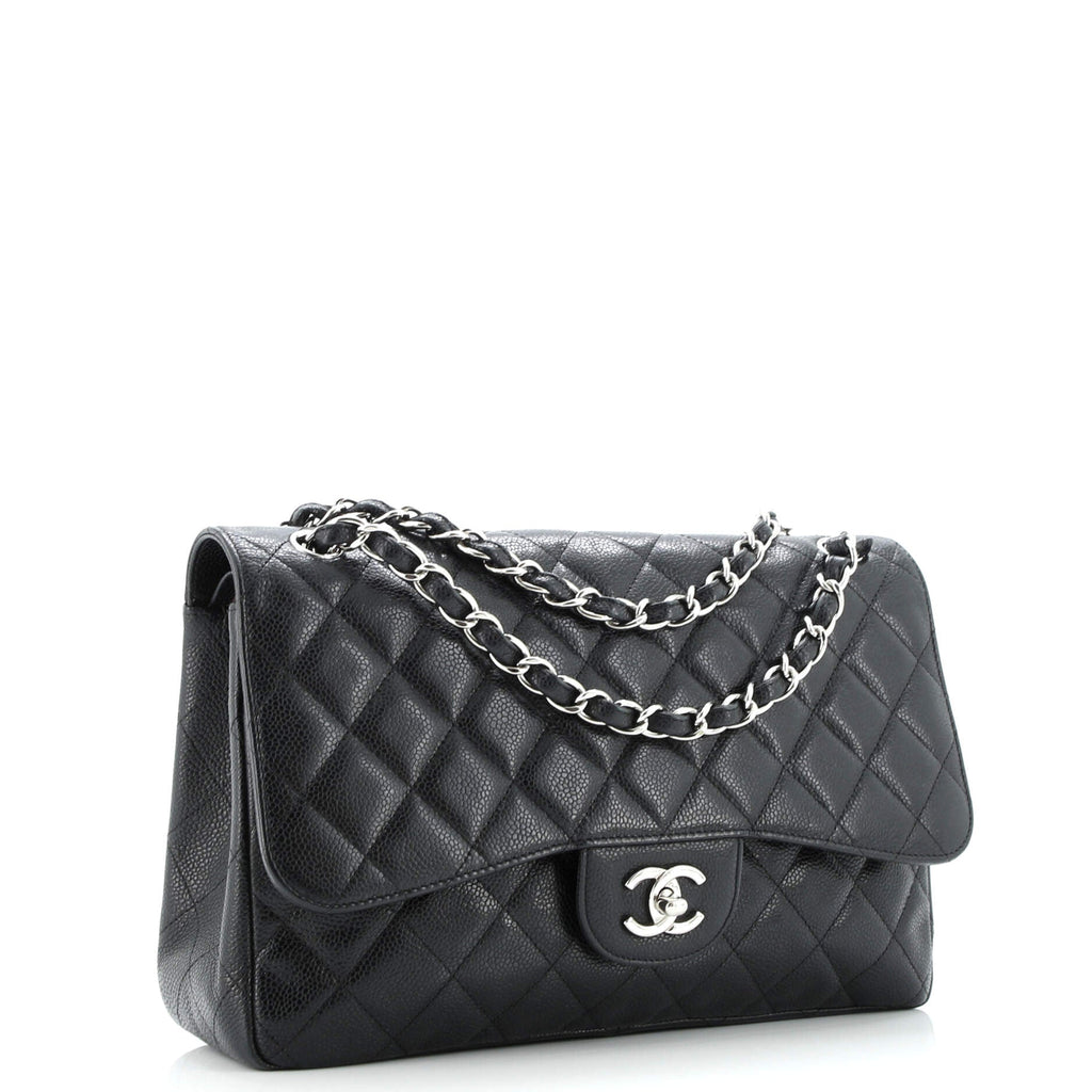 Classic Double Flap Bag Quilted Caviar Jumbo
