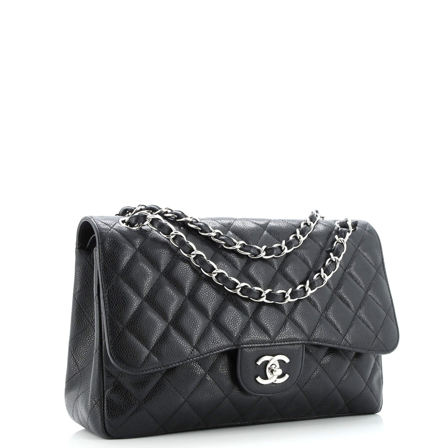 Classic Double Flap Bag Quilted Caviar Jumbo