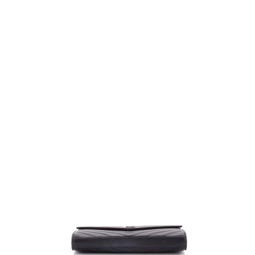 Classic Monogram Wallet on Chain Matelasse Chevron Leather Medium