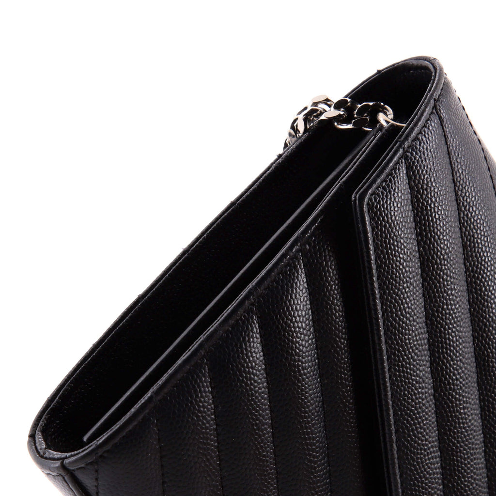 Classic Monogram Wallet on Chain Matelasse Chevron Leather Medium