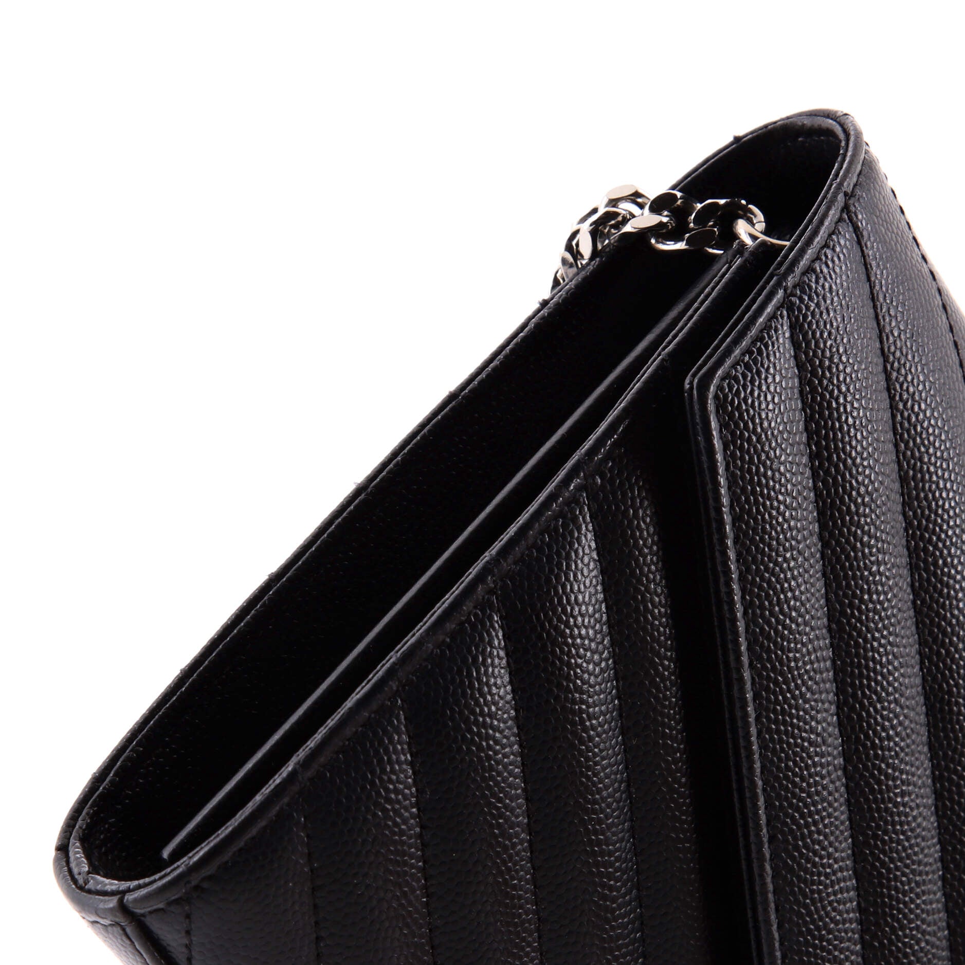 Classic Monogram Wallet on Chain Matelasse Chevron Leather Medium