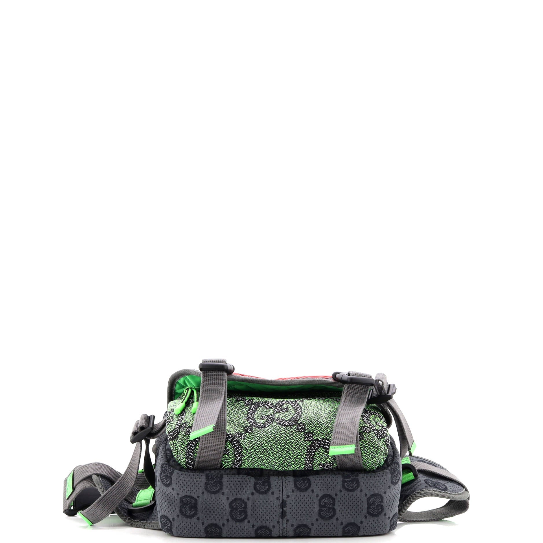 Buckle Flap Chest Strap Backpack GG Fabric with Rubber
