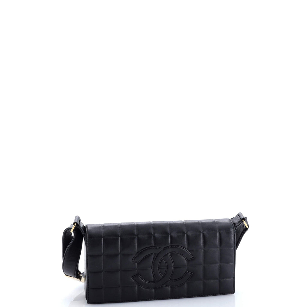Chocolate Bar CC Flap Bag Quilted Leather East West