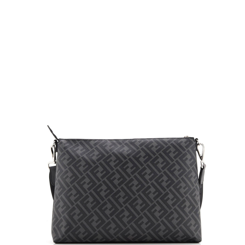 Front Zip Messenger Zucca Coated Canvas and Leather Large