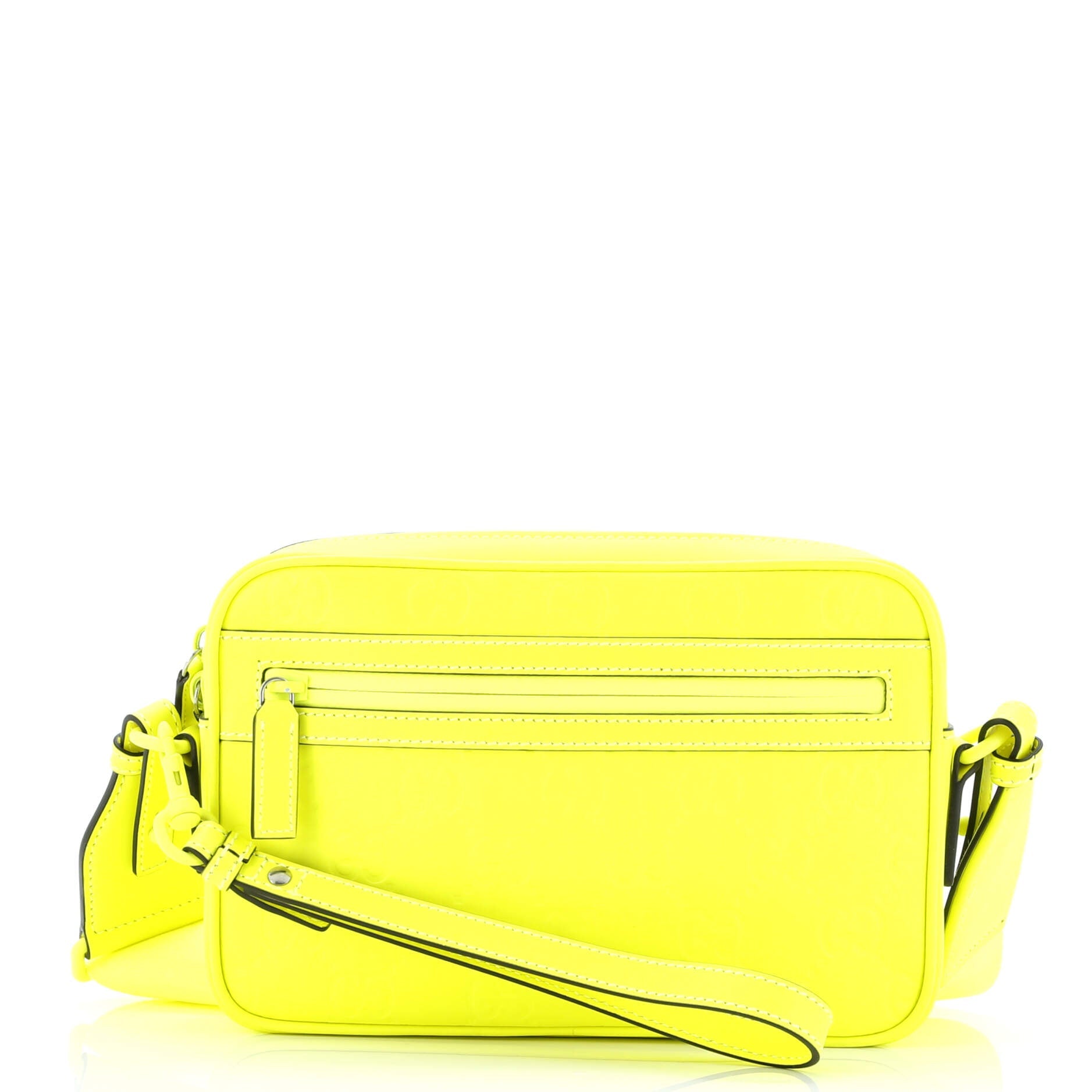 Front Zip Crossbody Bag GG Rubber Effect Leather Small