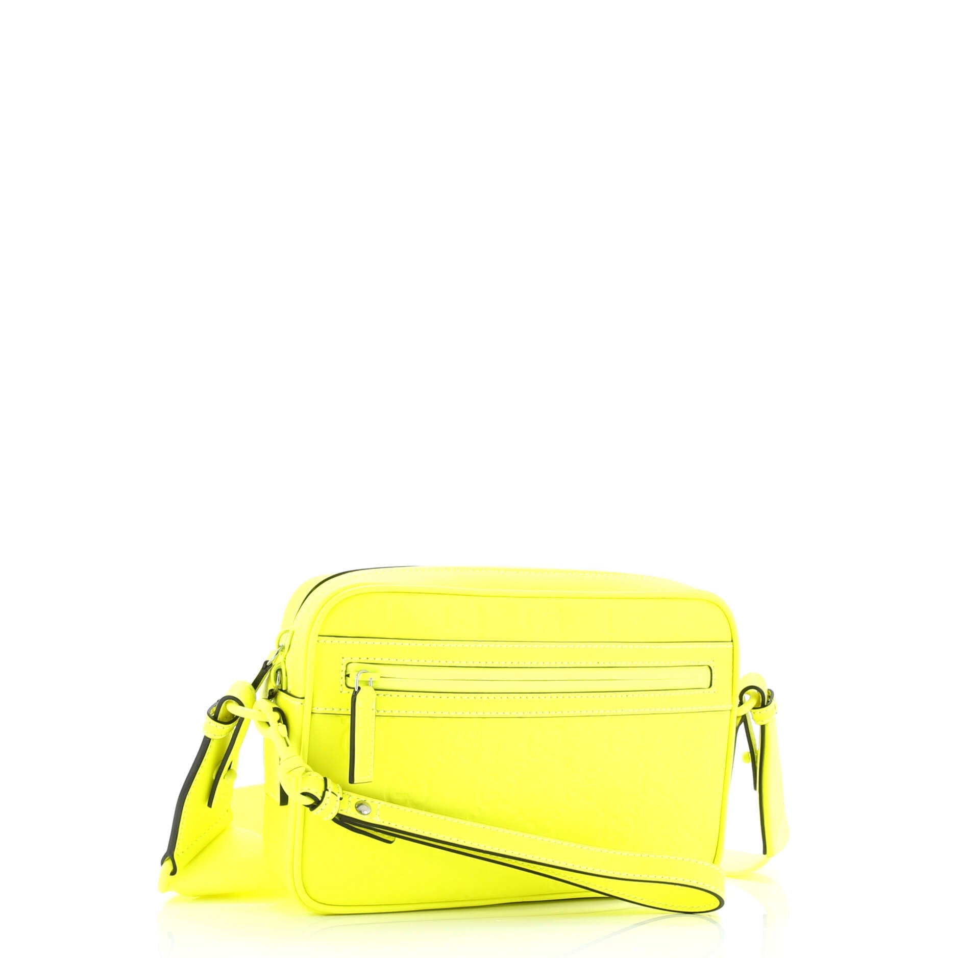 Front Zip Crossbody Bag GG Rubber Effect Leather Small