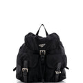 Vela Double Front Pocket Backpack Tessuto with Saffiano Leather Medium