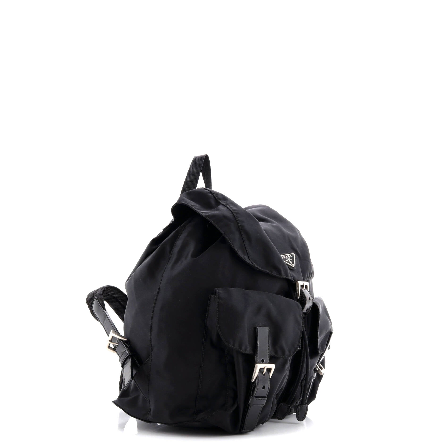 Vela Double Front Pocket Backpack Tessuto with Saffiano Leather Medium