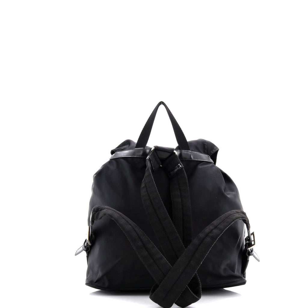 Vela Double Front Pocket Backpack Tessuto with Saffiano Leather Medium