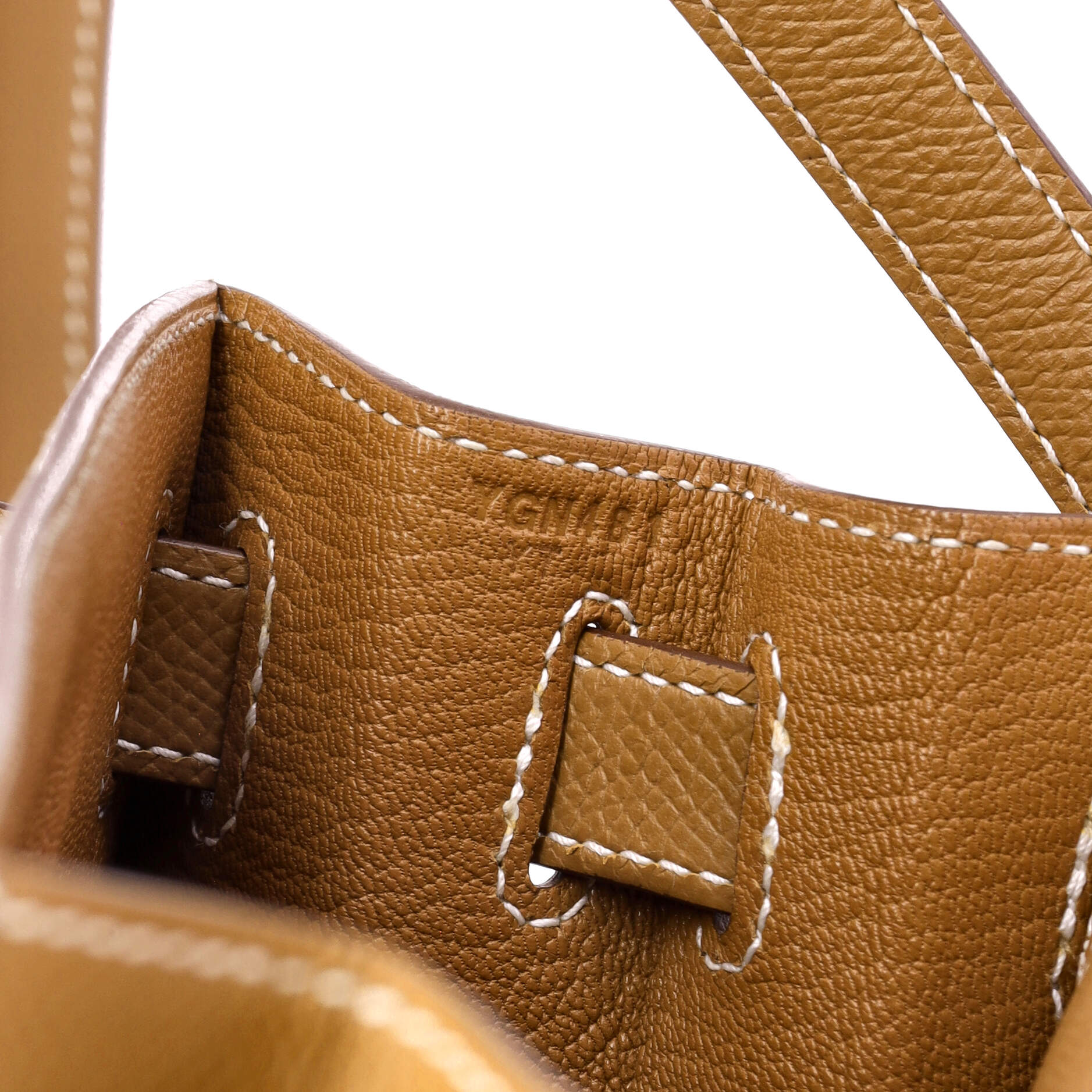 Kelly Handbag Gold Epsom with Palladium Hardware 28