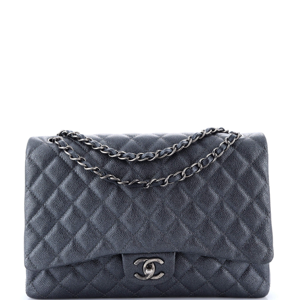 Classic Double Flap Bag Quilted Caviar Maxi