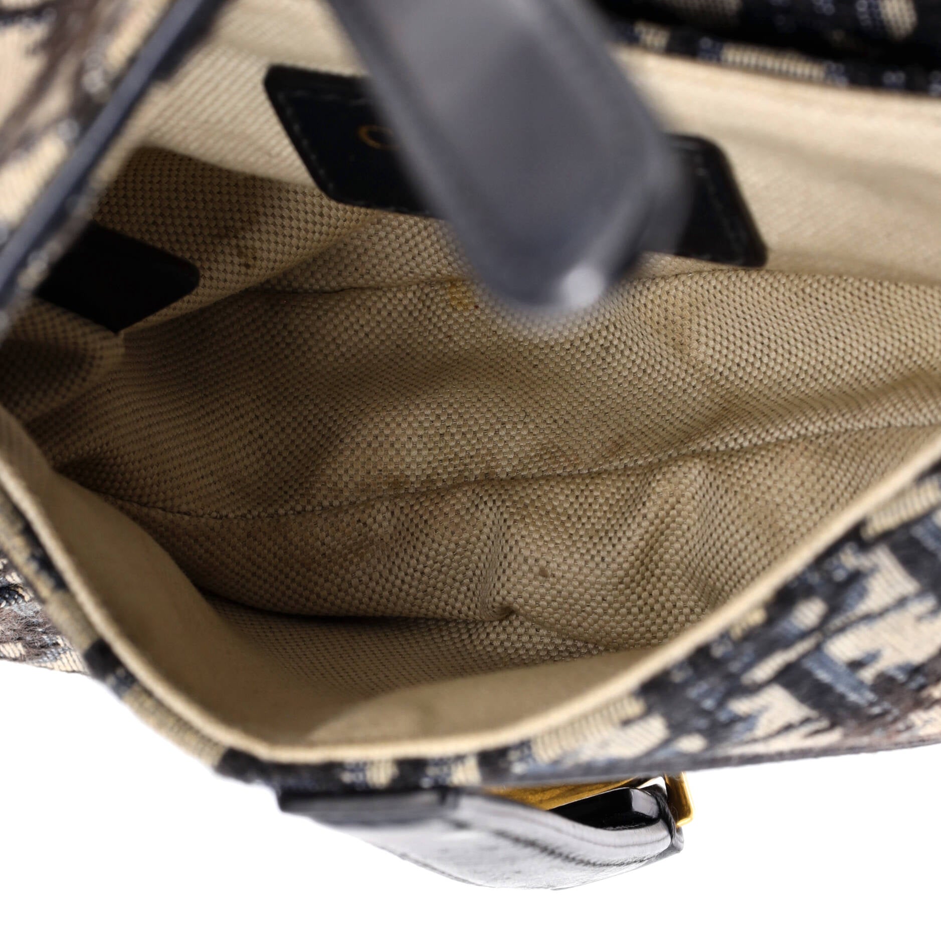 Saddle Handbag with Strap Oblique Canvas Mini