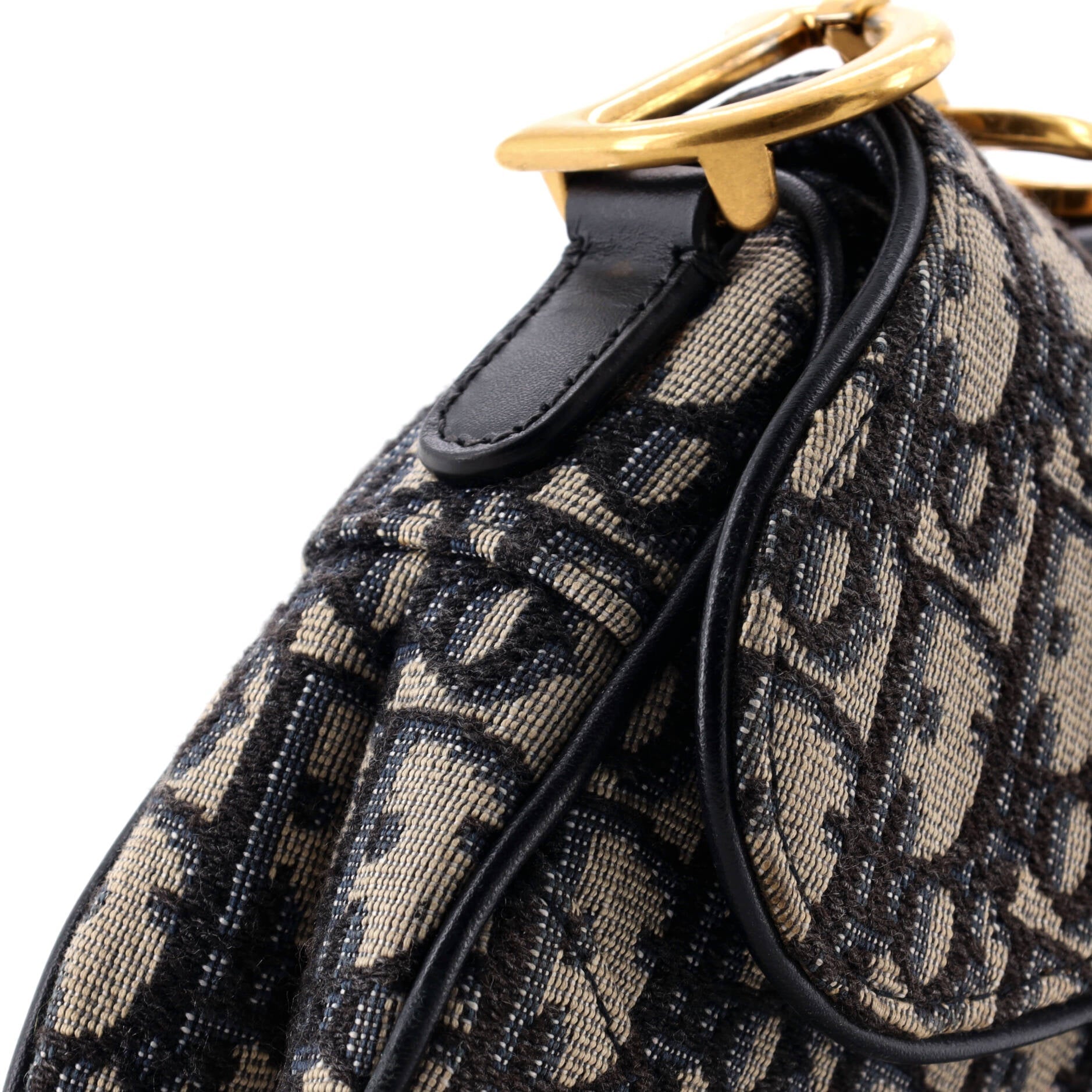 Saddle Handbag with Strap Oblique Canvas Mini