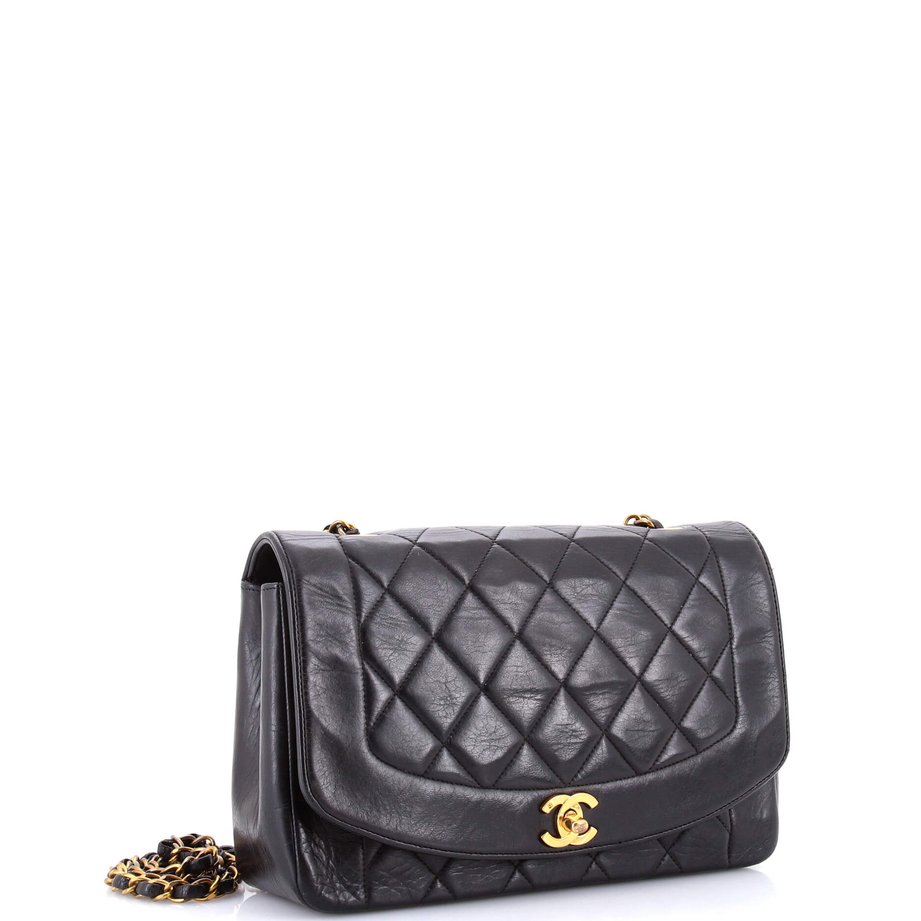 Vintage Diana Flap Bag Quilted Lambskin Medium