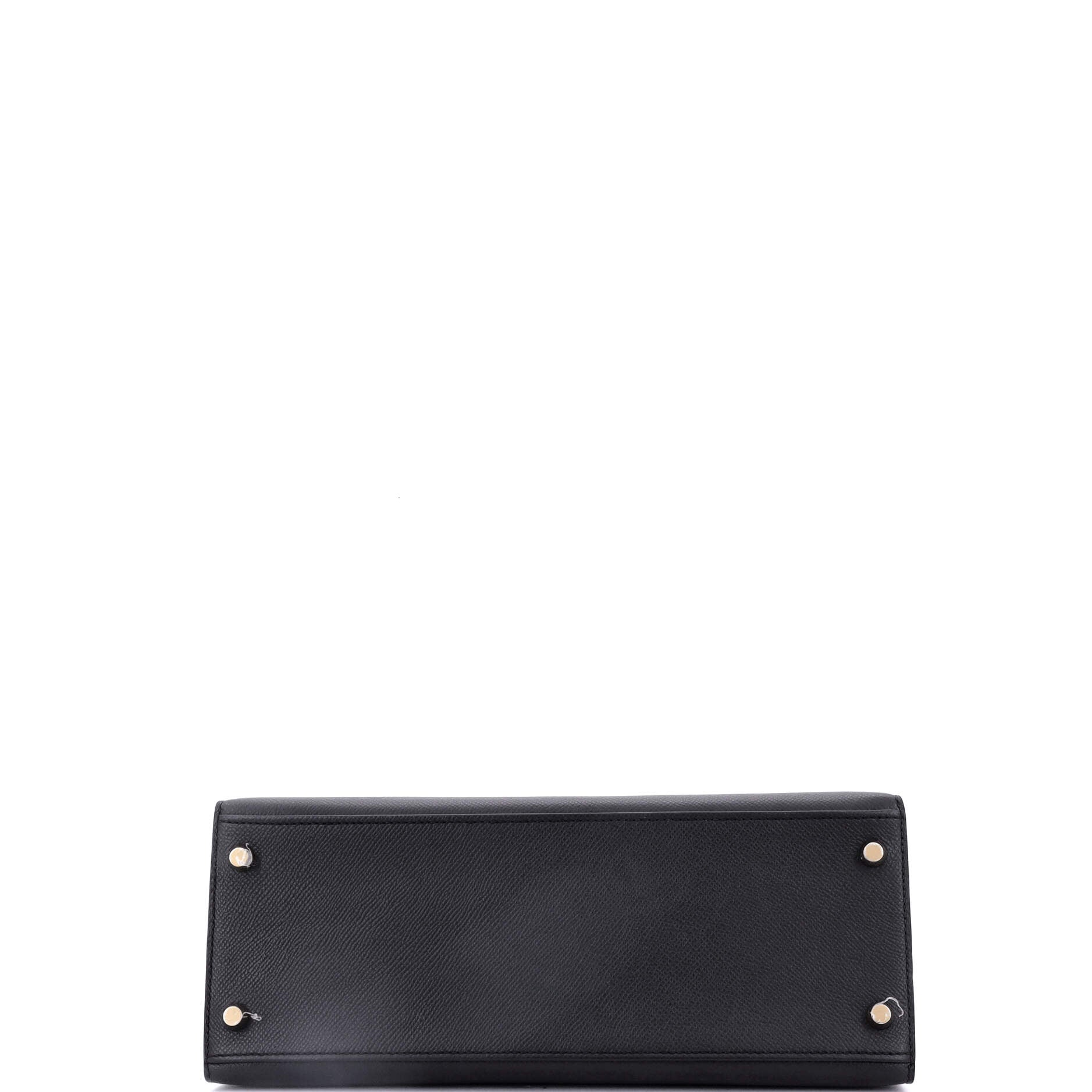 Kelly Handbag Noir Epsom with Gold Hardware 28