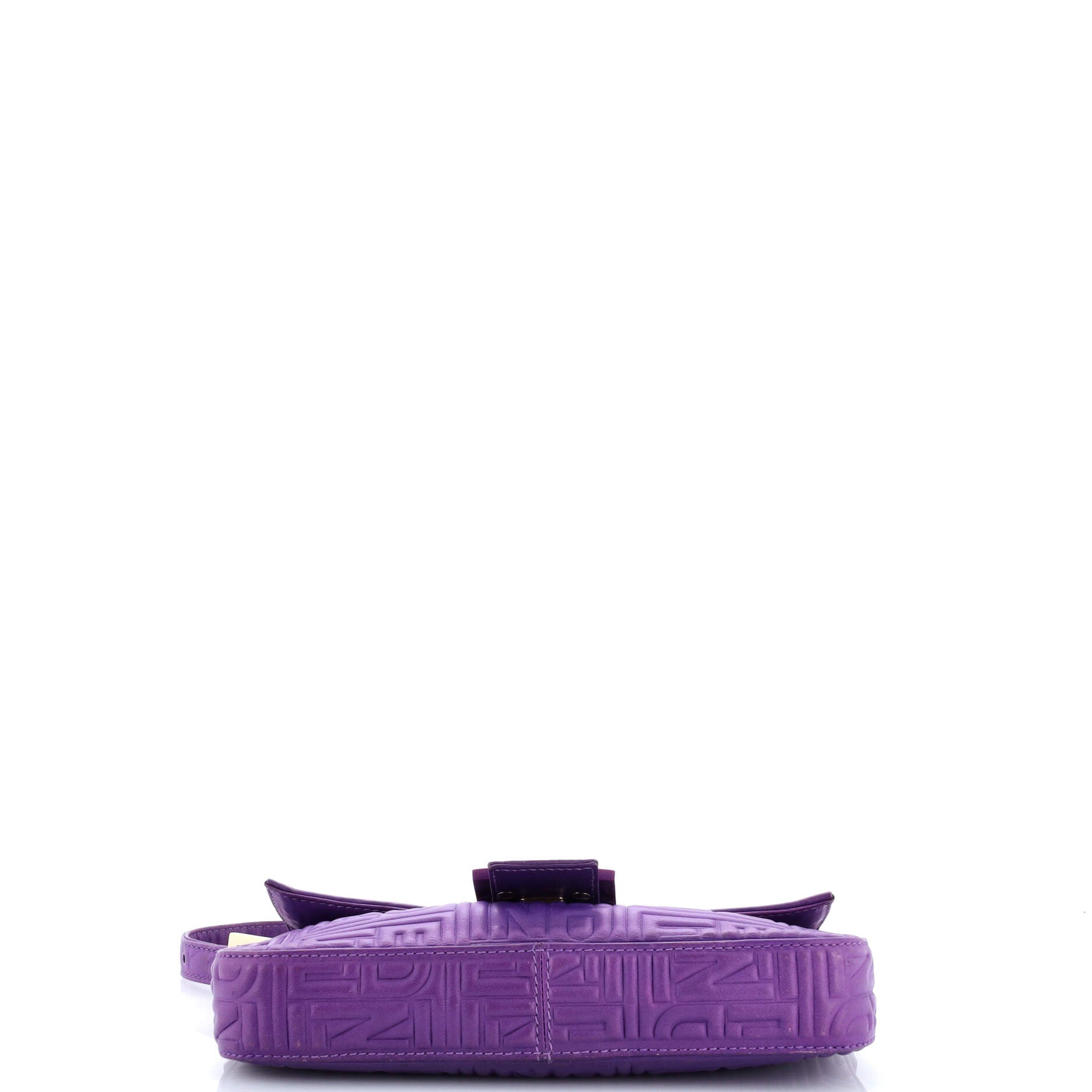 Baguette Bag Logo Embossed Leather Small