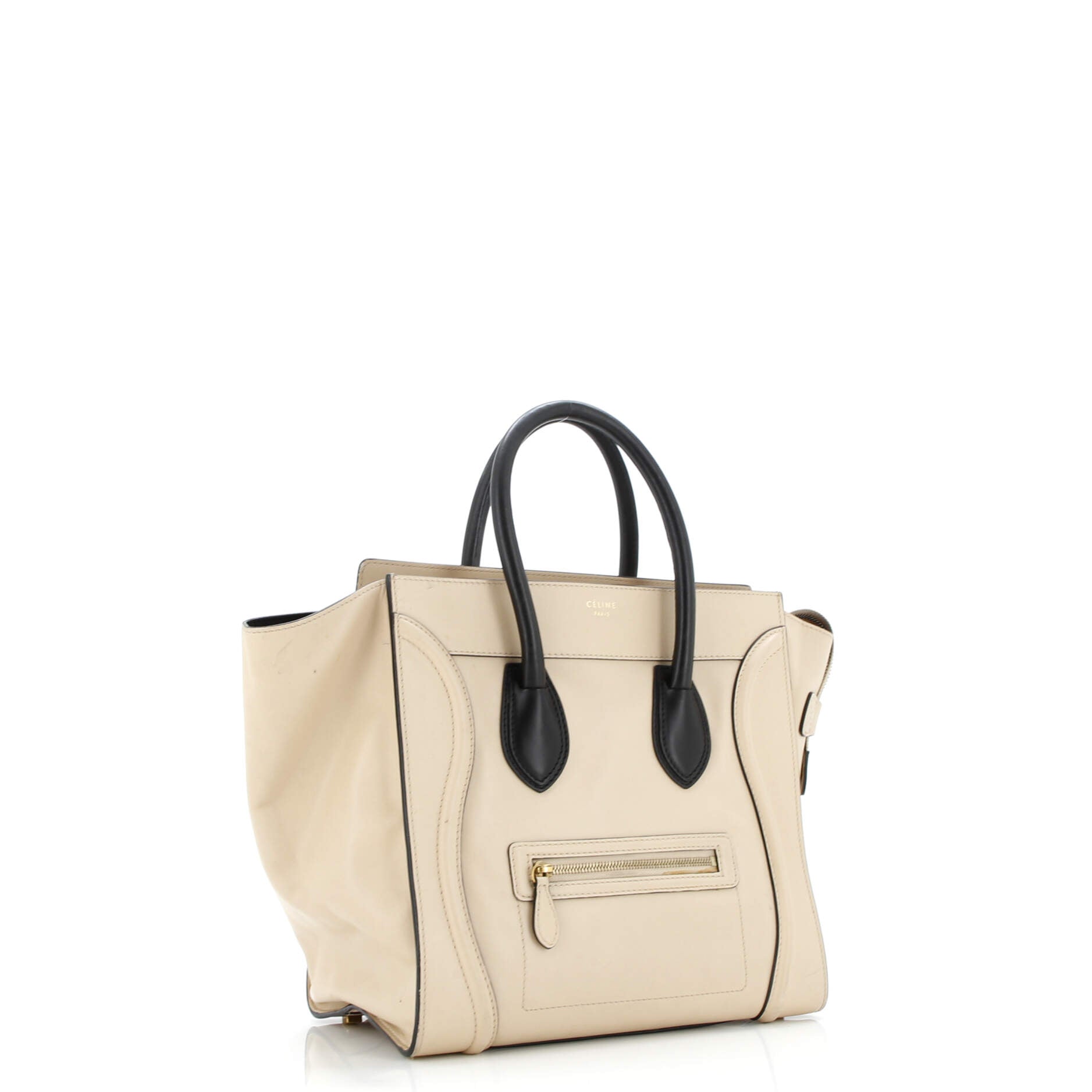Bicolor Luggage Bag Leather Mini
