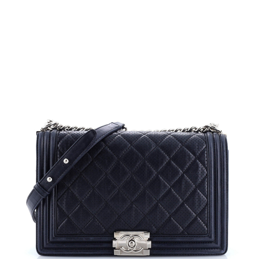 Boy Flap Bag Quilted Perforated Lambskin New Medium