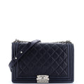 Boy Flap Bag Quilted Perforated Lambskin New Medium