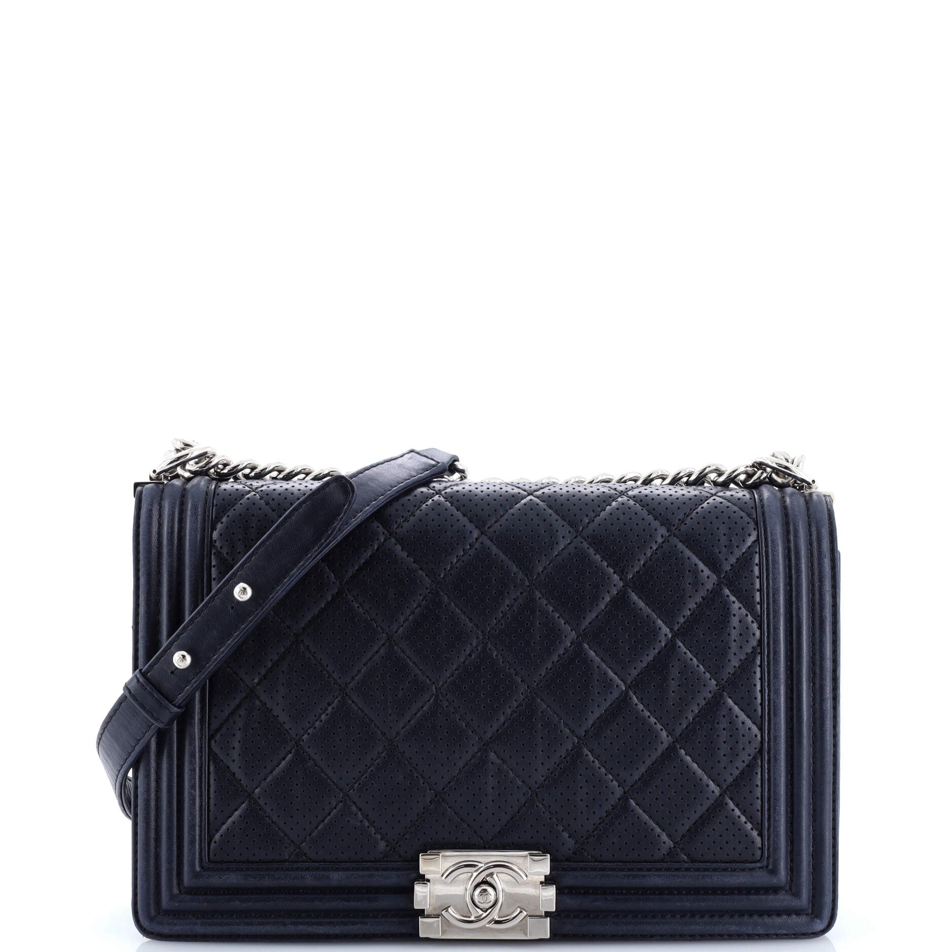 Boy Flap Bag Quilted Perforated Lambskin New Medium