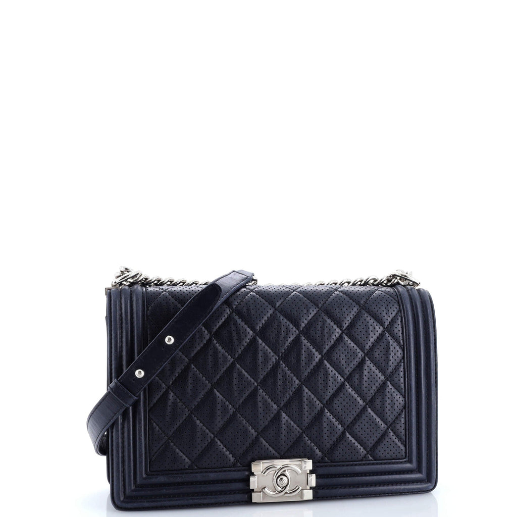 Boy Flap Bag Quilted Perforated Lambskin New Medium