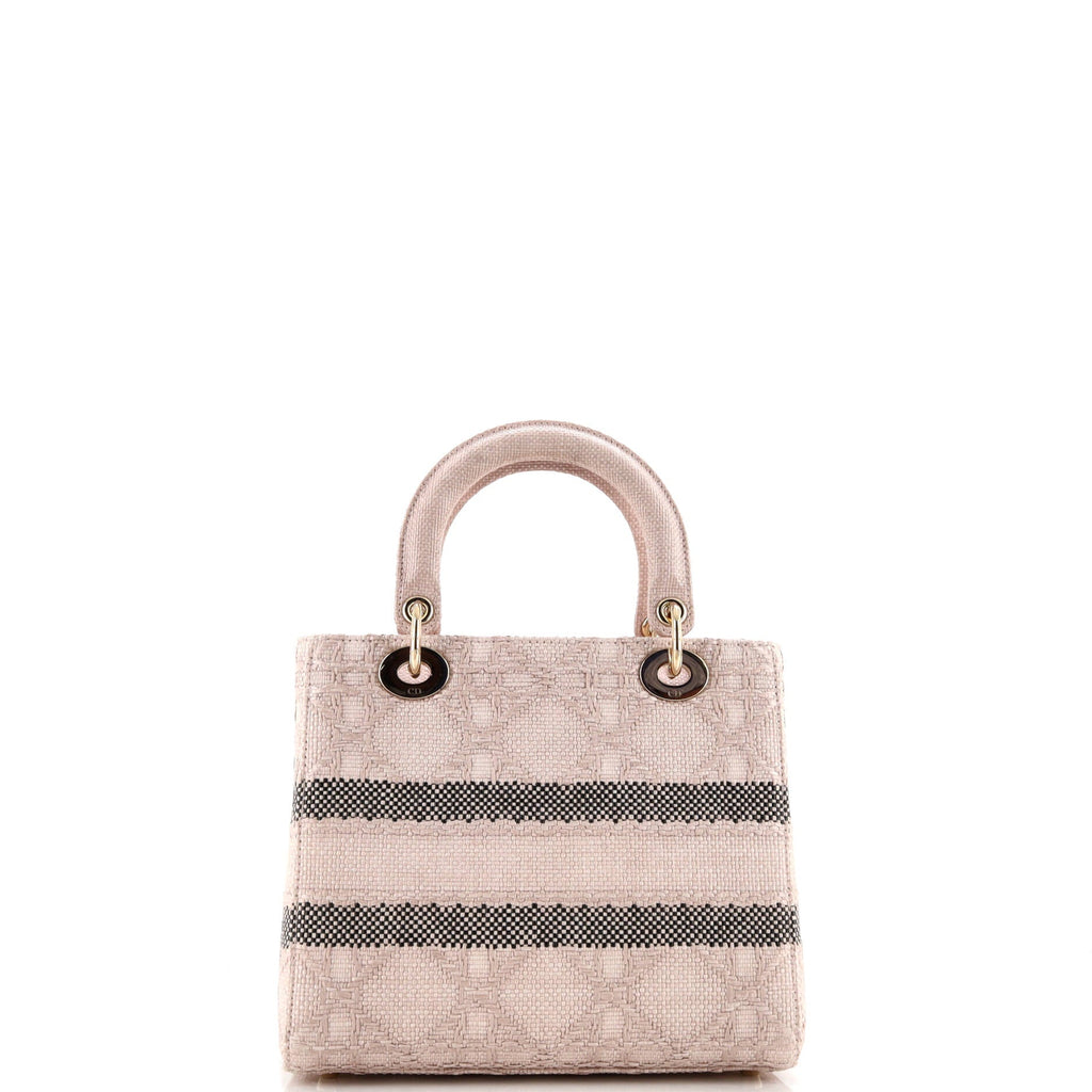 Lady D-Lite Bag Cannage Embroidered Raffia Medium
