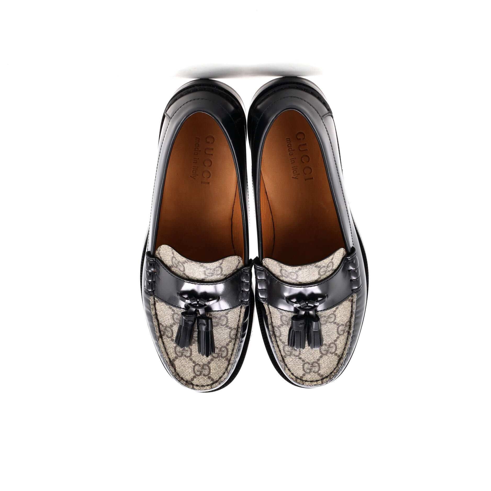 Men's Kaveh Tassel Loafers Leather with GG Coated Canvas