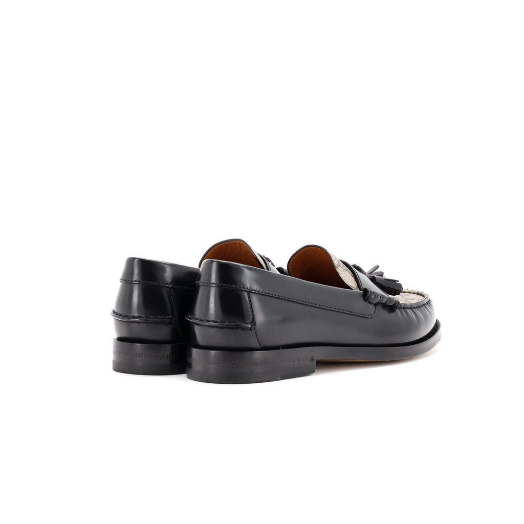 Men's Kaveh Tassel Loafers Leather with GG Coated Canvas