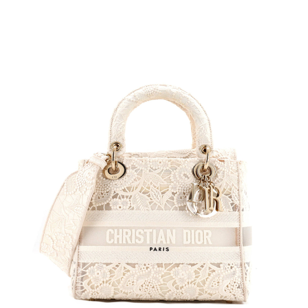 Lady D-Lite Bag Embroidery with Macrame Effect Medium