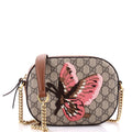 Chain Crossbody Bag Embroidered GG Coated Canvas Mini