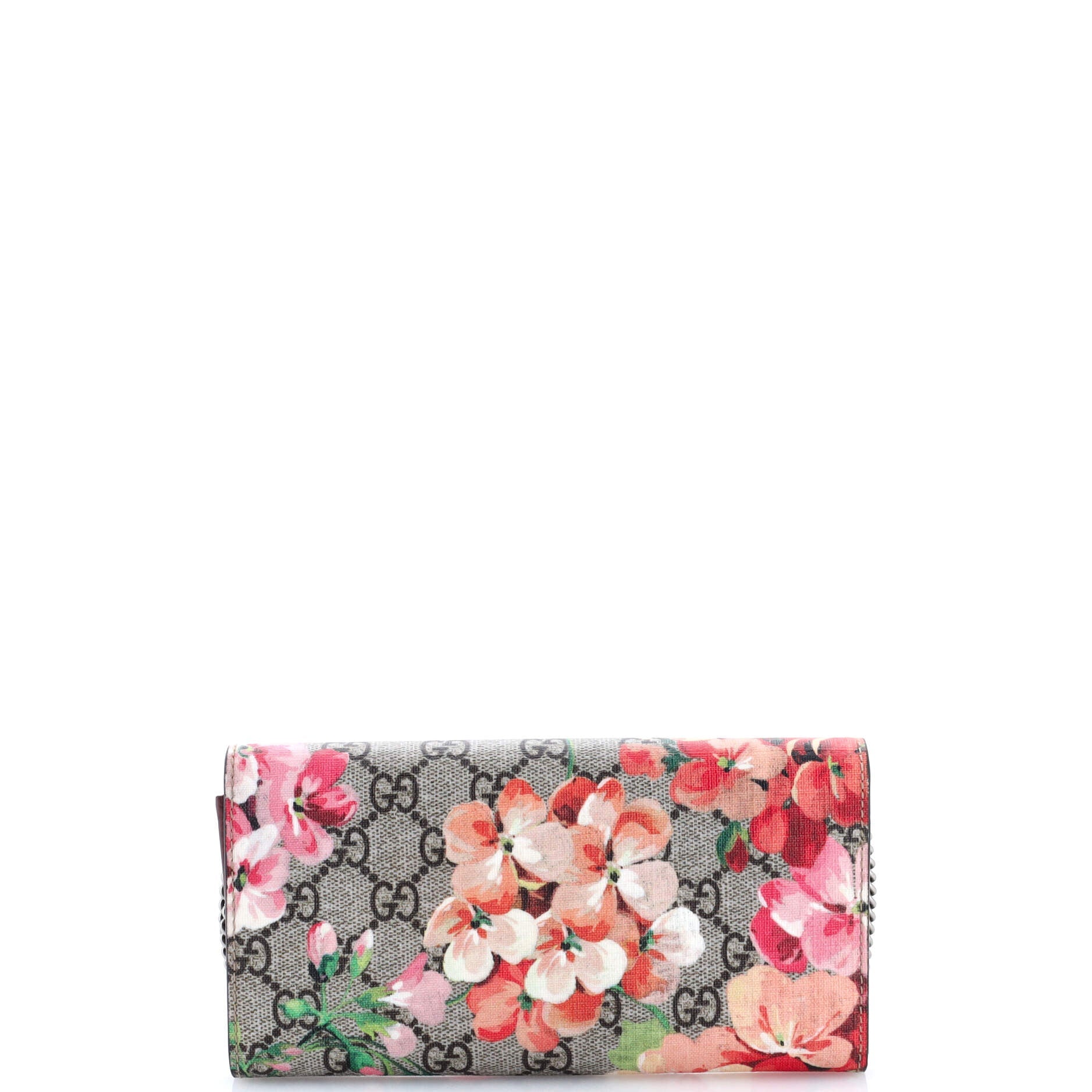 Dionysus Chain Wallet Blooms Print GG Coated Canvas Long