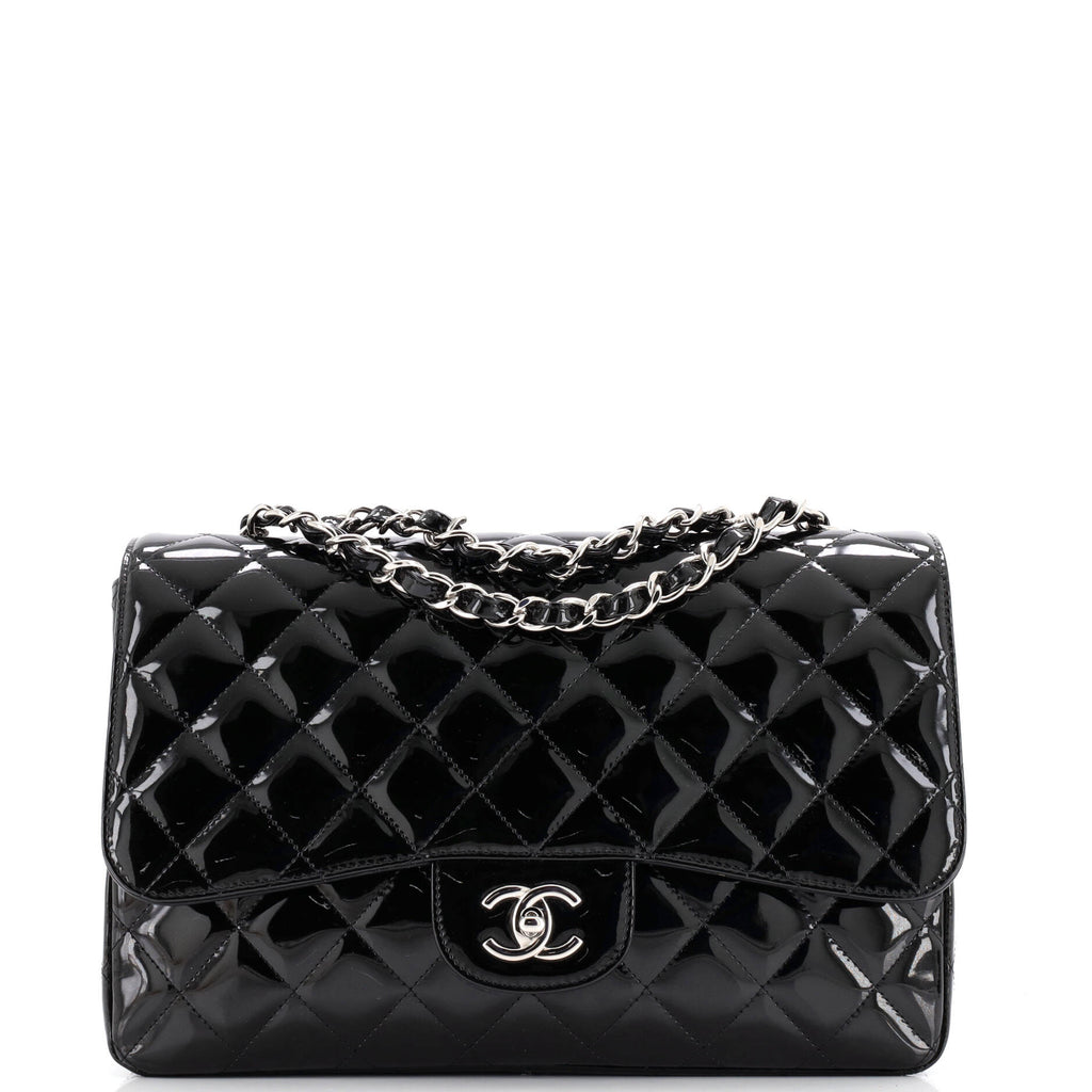 Vintage Classic Single Flap Bag Quilted Patent Jumbo