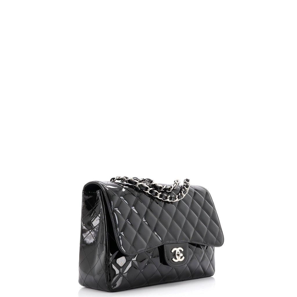 Vintage Classic Single Flap Bag Quilted Patent Jumbo