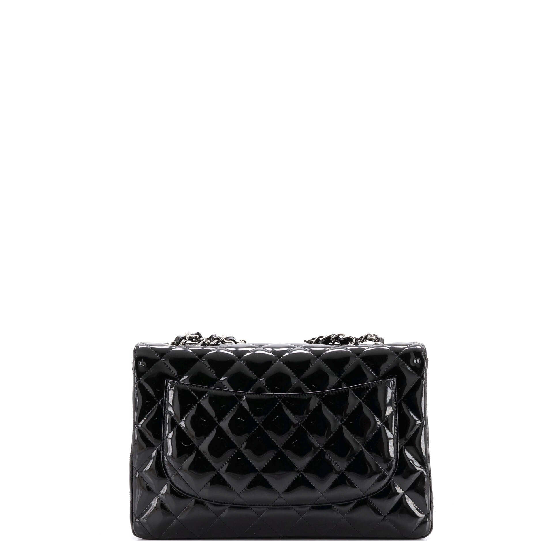 Vintage Classic Single Flap Bag Quilted Patent Jumbo