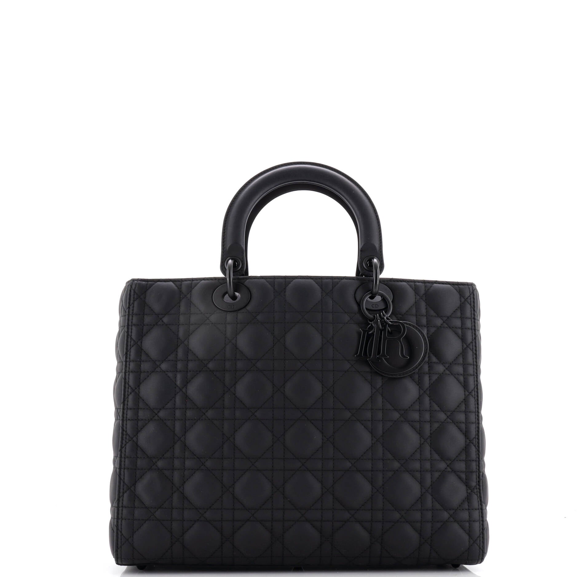 Ultra Matte Lady Dior Bag Cannage Quilt Calfskin Large
