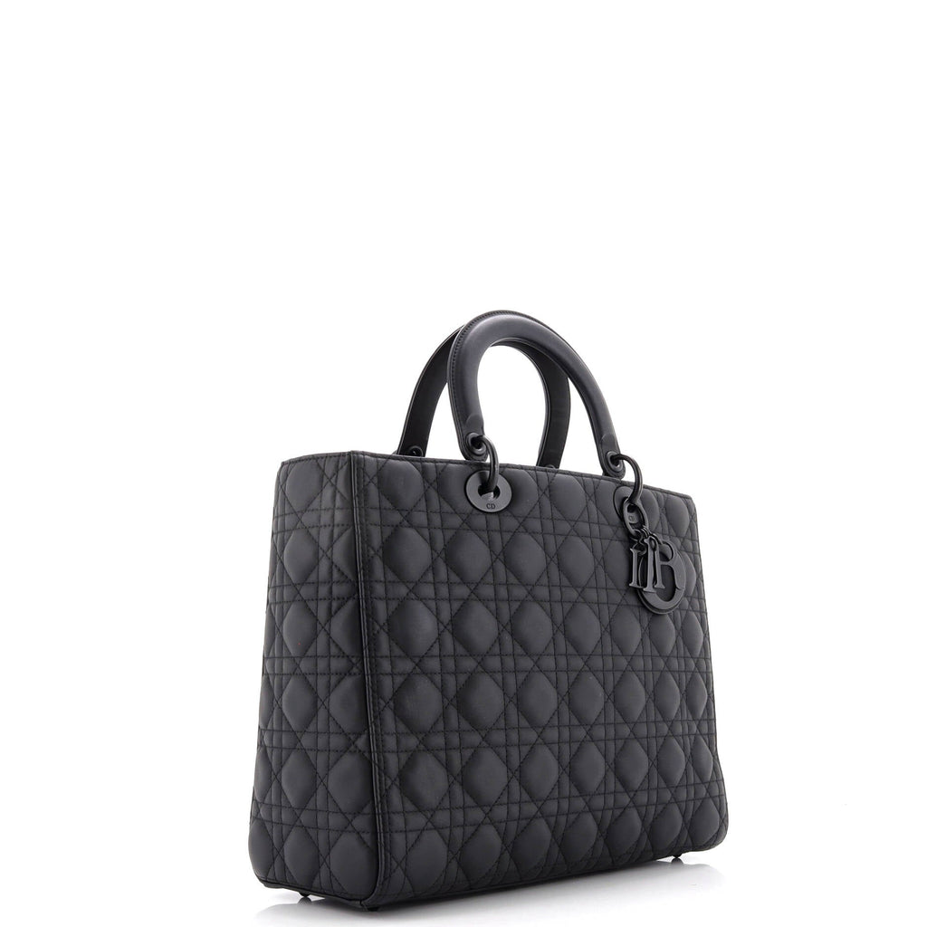 Ultra Matte Lady Dior Bag Cannage Quilt Calfskin Large