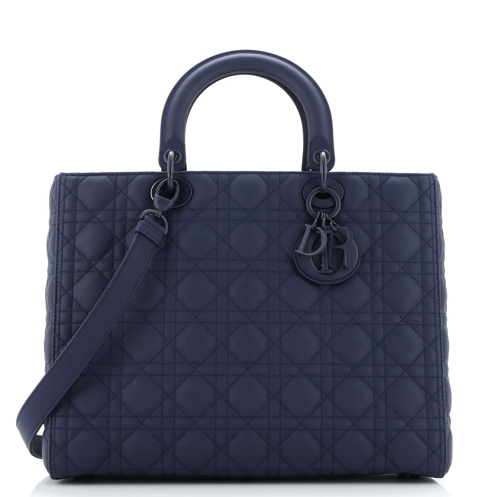 Ultra Matte Lady Dior Bag Cannage Quilt Calfskin Large