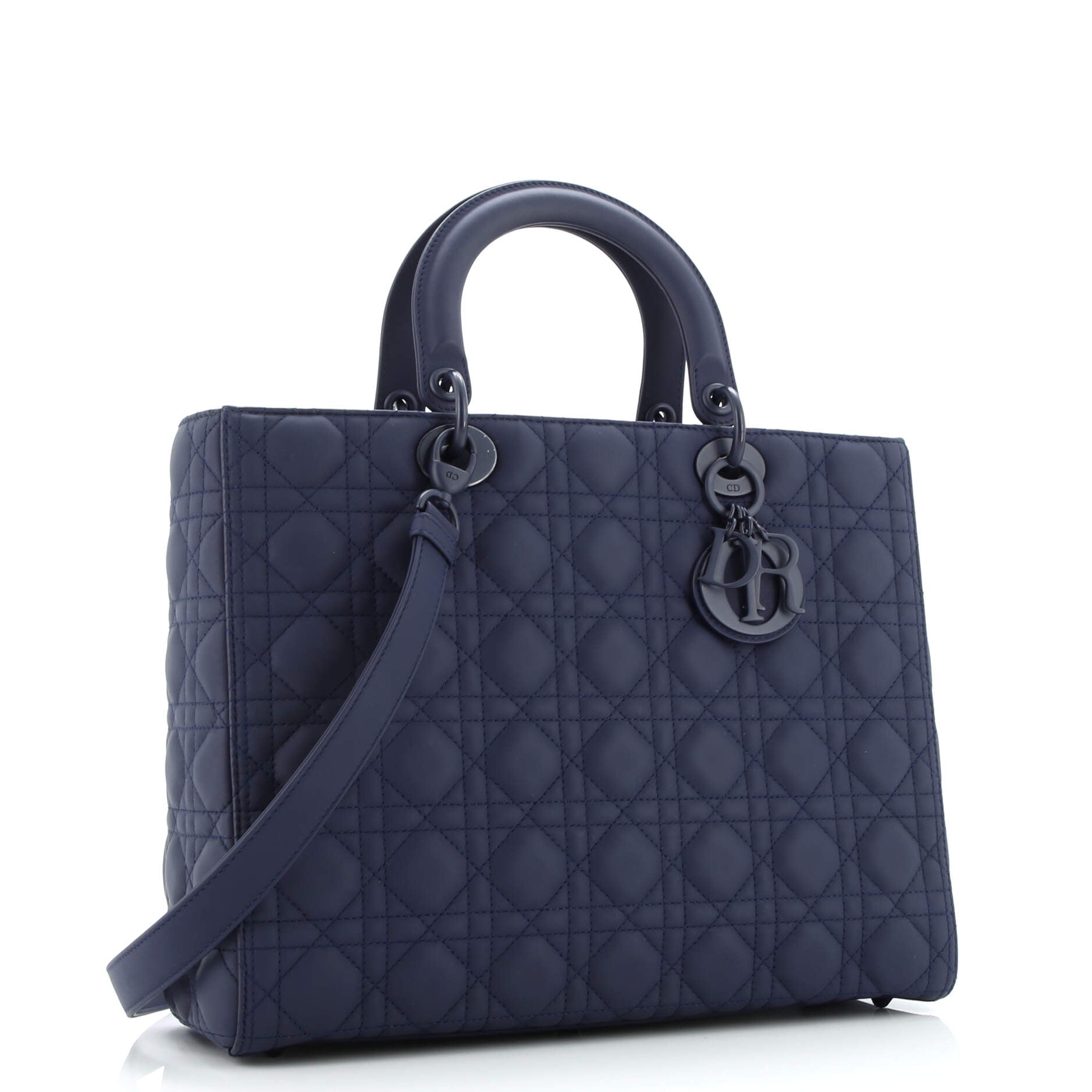 Ultra Matte Lady Dior Bag Cannage Quilt Calfskin Large