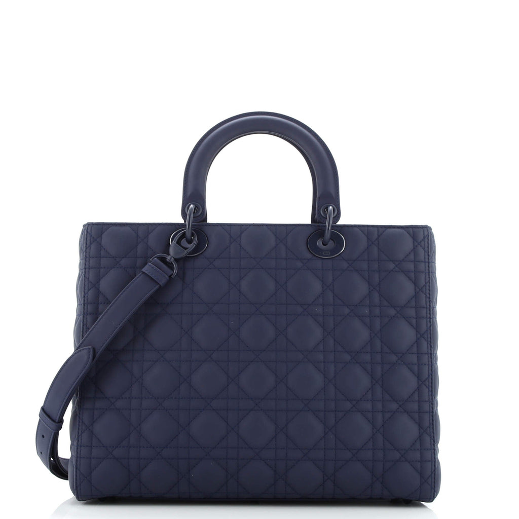 Ultra Matte Lady Dior Bag Cannage Quilt Calfskin Large