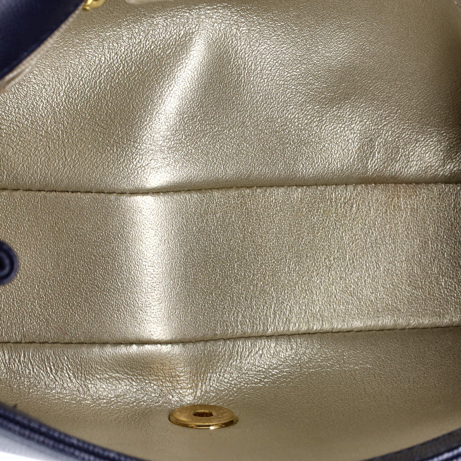 Captain Gold Flap Bag Embroidered Caviar Medium