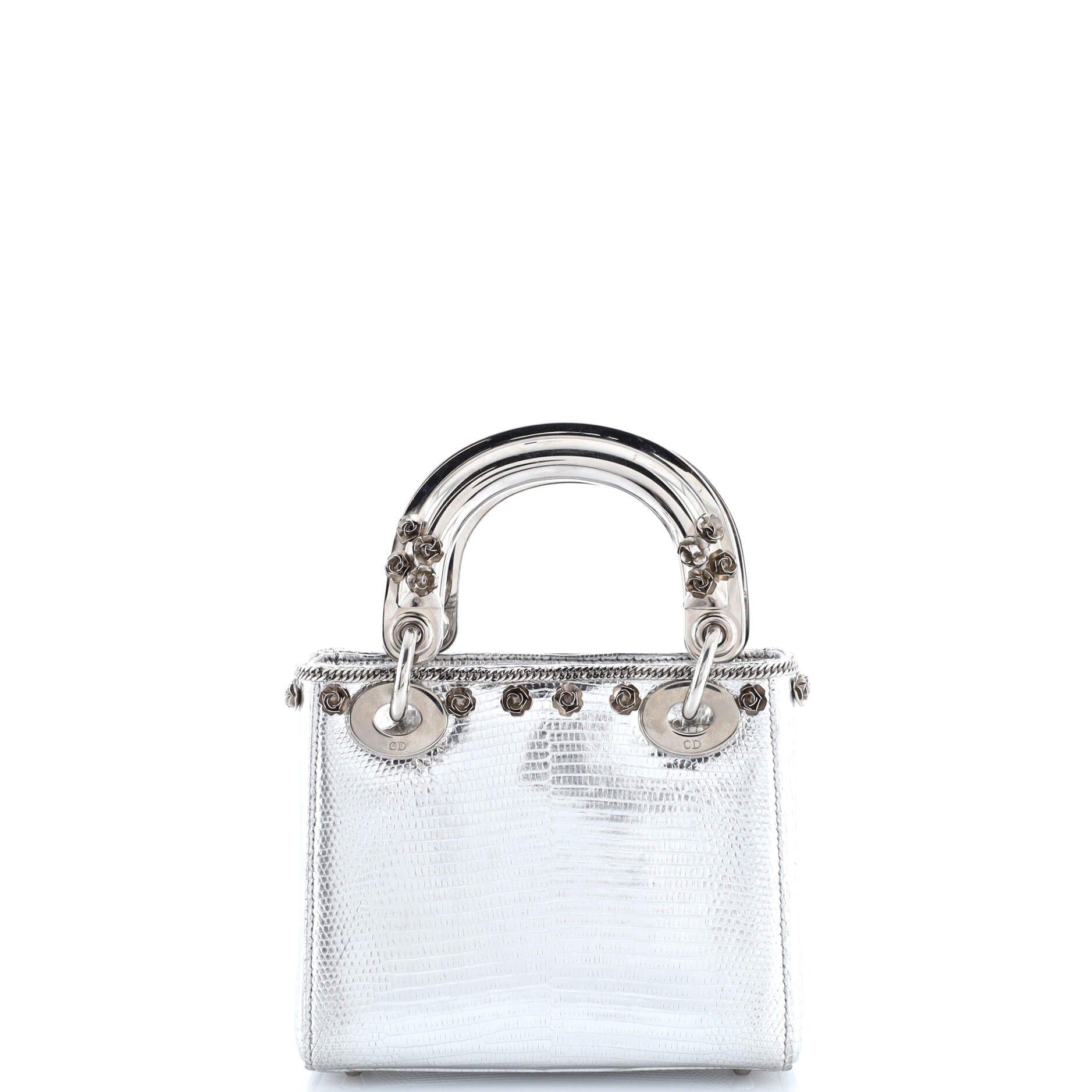 Lady Dior Bag Lizard with Metal Applique Mini