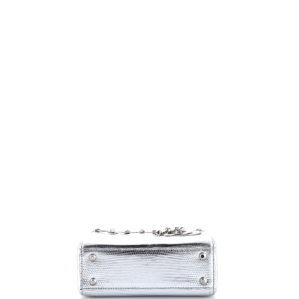 Lady Dior Bag Lizard with Metal Applique Mini
