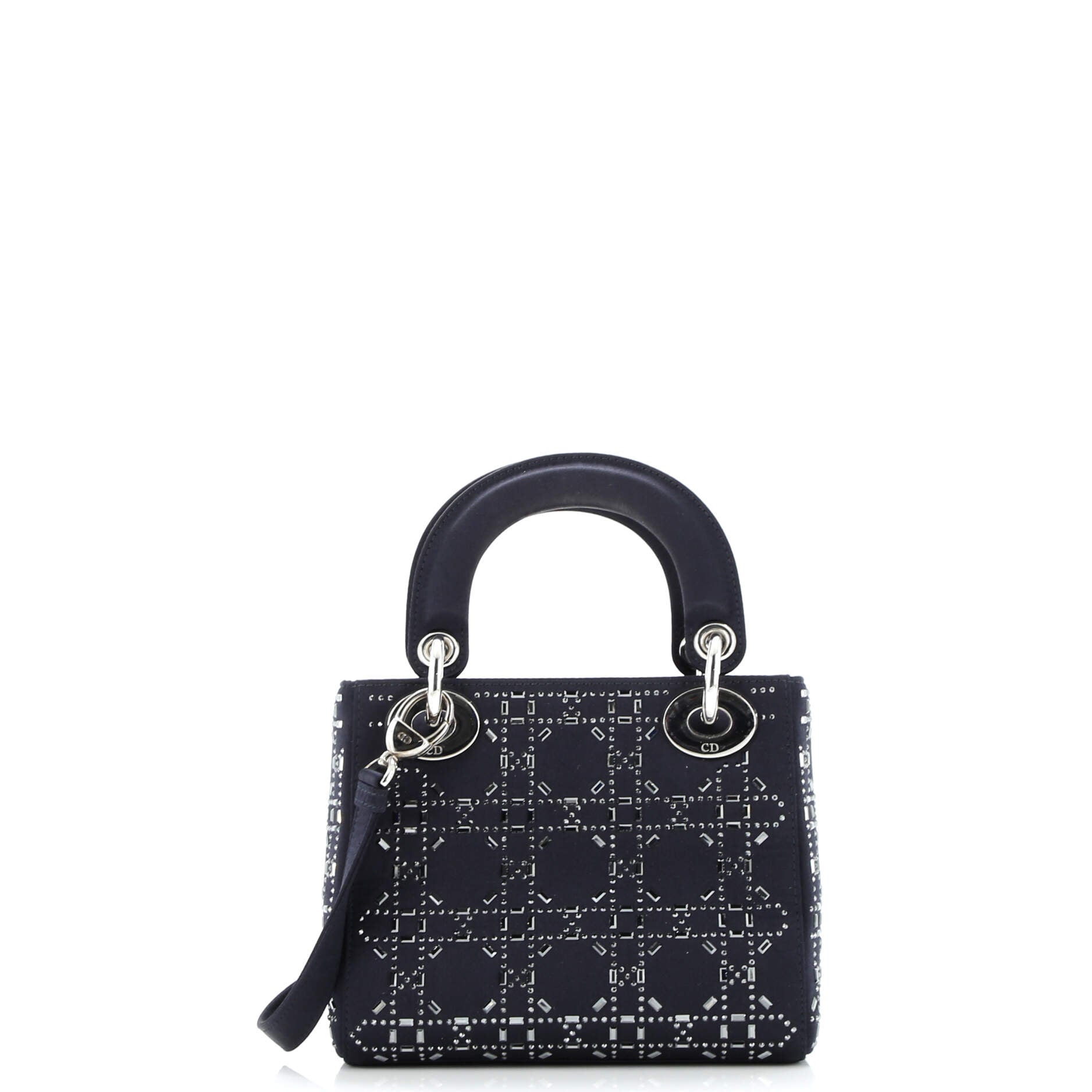 Lady Dior Bag Crystal Embellished Cannage Quilt Satin Mini