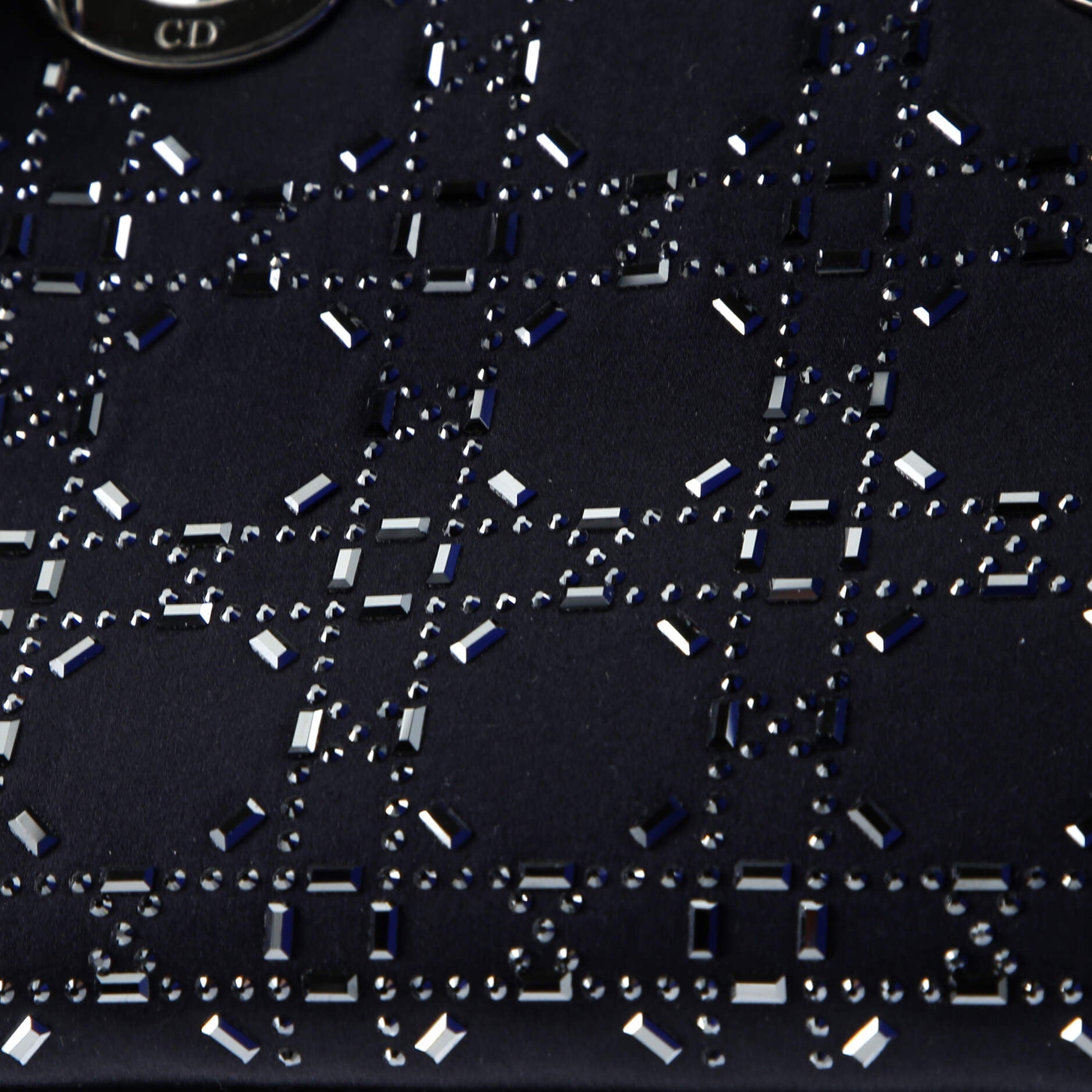 Lady Dior Bag Crystal Embellished Cannage Quilt Satin Mini