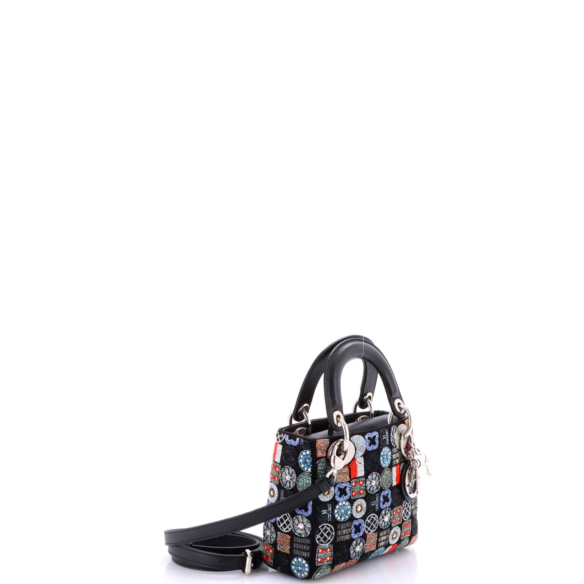 Lady Dior Bag Embellished Satin Mini