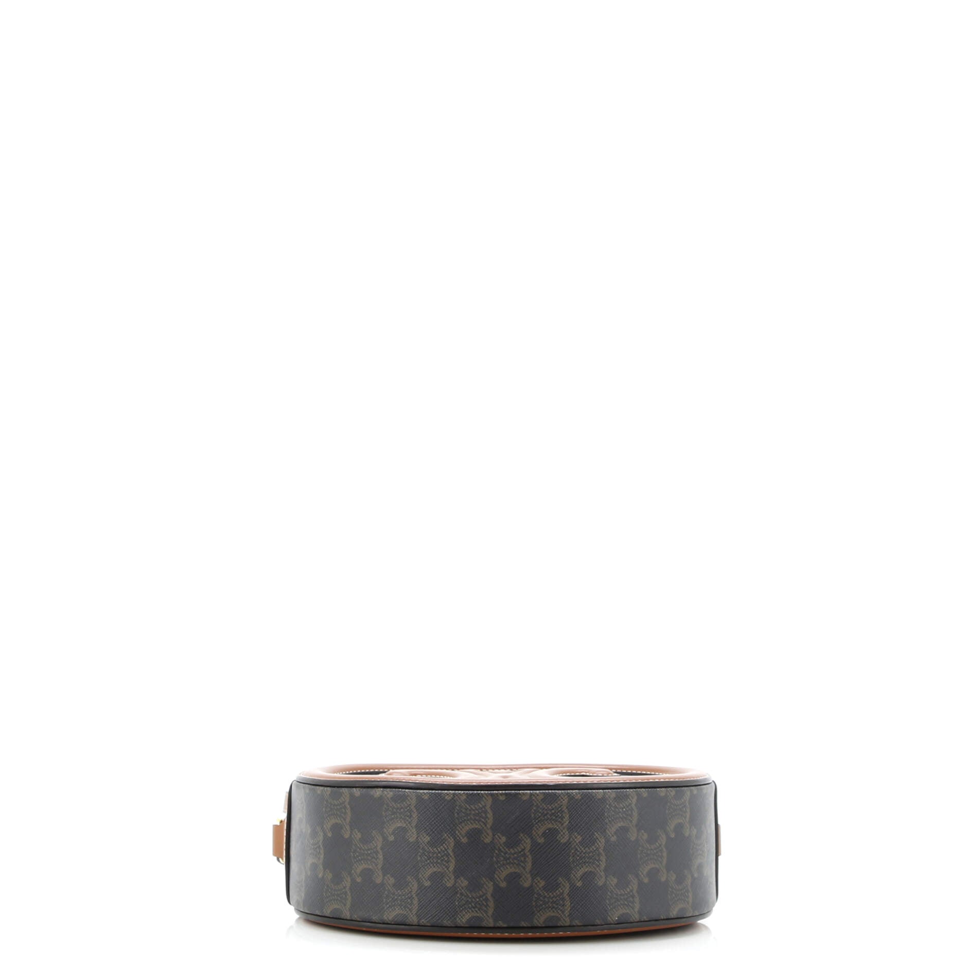 Triomphe Oval Crossbody Bag Triomphe Coated Canvas and Leather