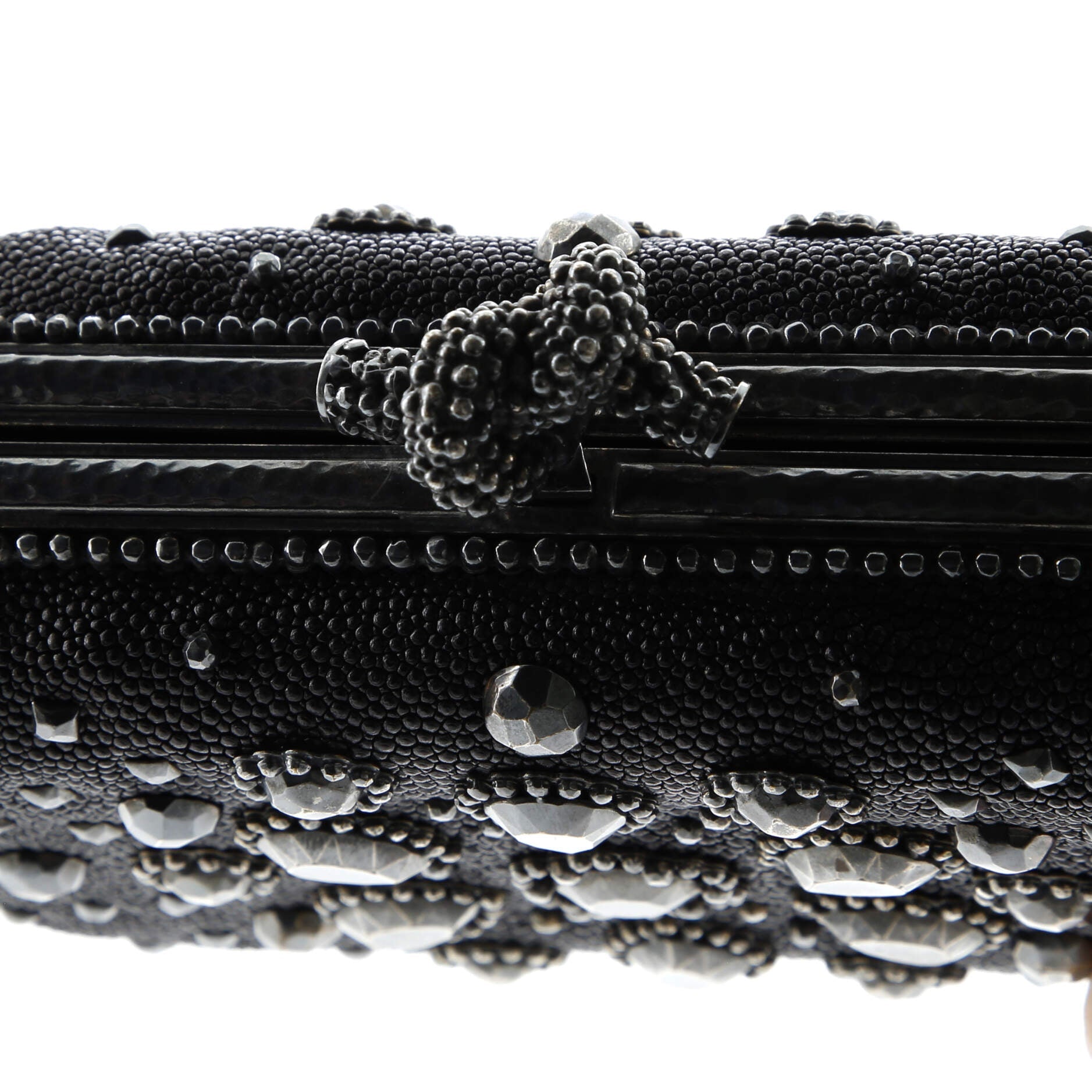 Box Knot Clutch Embellished Stingray Small